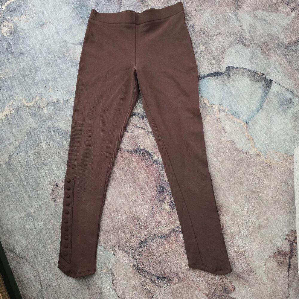Equestrian Designs Riding Pants Brown Stretch Breeches Leggings USA Women Large - Picture 4 of 4